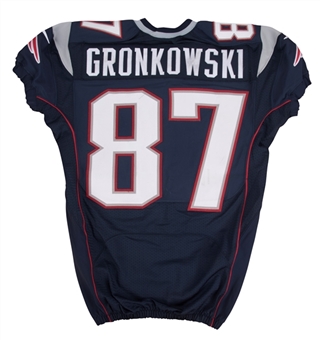 2012 Rob Gronkowski Game Used New England Patriots Home Jersey With Team Repairs (MEARS)